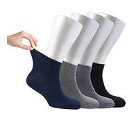 Cosyfeel® Women Loose Diabetic Socks | 4-Pack Neuropathy Ankle Socks for Ladies | Super Soft Eco-Friendly Bamboo Material | Durable with Seamless Toe | Multicolour Patterns | 4 Seasons