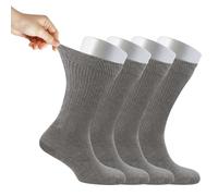 Cosyfeel® Women Loose Diabetic Socks | 4-Pack Neuropathy Crew Socks for Ladies | Super Soft Eco-Friendly Bamboo Material | Durable with Seamless Toe | Multicolour Patterns | 4 Seasons