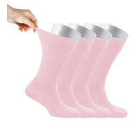 Cosyfeel® Women Loose Diabetic Socks | 4-Pack Neuropathy Crew Socks for Ladies | Super Soft Eco-Friendly Bamboo Material | Durable with Seamless Toe | Multicolour Patterns | 4 Seasons