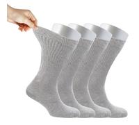 Cosyfeel® Women Loose Diabetic Socks | 4-Pack Neuropathy Crew Socks for Ladies | Super Soft Eco-Friendly Bamboo Material | Durable with Seamless Toe | Multicolour Patterns | 4 Seasons