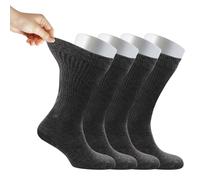 Cosyfeel® Women Loose Diabetic Socks | 4-Pack Neuropathy Crew Socks for Ladies | Super Soft Eco-Friendly Bamboo Material | Durable with Seamless Toe | Multicolour Patterns | 4 Seasons