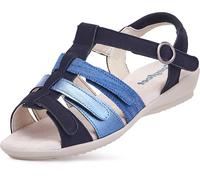 Cosyfeet Callie - Navy Metallica - 6-6E Width - Extra Wide Women's Sandals
