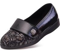 Cosyfeet Carmen - Black Floral - 7-6E - Extra Wide Women's Shoes