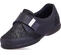 Cosyfeet Davina - Black Paisley - 5½ - 6E Width - Extra Wide Women's Shoes