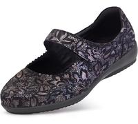 Cosyfeet Harriet - Black Floral - 6-6E - Extra Wide Women's Shoes