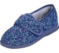 Cosyfeet Holly - Midnight Floral - 7-6E Width - Extra Wide Women's Slippers