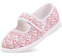 Cosyfeet Margaret - Cherry Blossom - 5-6E Width - Extra Wide Women's Fabric Shoes