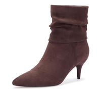 CosyFever Slouch Ankle Boots for Women, Pointed Toe 2.6 Inch Mid Stiletto Heel Booties,Ruched Dress Booties for Date Night,Party & Evening Outfits, Dark Brown, 5 UK