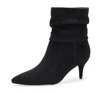 CosyFever Slouch Ankle Boots for Women, Pointed Toe 2.6 Inch Mid Stiletto Heel Booties,Ruched Dress Booties for Date Night,Party & Evening Outfits, Black, 9 UK