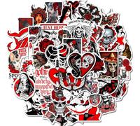 Cosyhav 50 Pcs Gothic Stickers, Dark Red Punk Horror Stickers Kit for Journals, Laptops, Water Bottles, Phone Cases, Scrapbooking, DIY Crafts