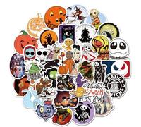Cosyhav 50pcs Classic Horror Movie Stickers, Gothic Aesthetic Vinyl Decals for Laptop, Skateboard, Water Bottle, Dark Alt Style Spooky Stickers for Adults, Teens and Film Fans