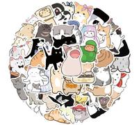 Cosyhav 50pcs Kawaii Cat Stickers, Cartoon Cute Stickers for Scrapbooking, Journals, Planners, Laptops, Water Bottles