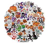 Cosyhav 50pcs Shiny Halloween Stickers, Horror Stickers for Pumpkin Decor, Greeting Cards and Gifts, Halloween Party Decorations