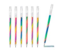 Cosyhav 6 Pcs Rainbow Glitter Gel Pens, Sparkling Multi Colour Glitter Pens for Kids and Adults, Smooth Writing for Scrapbooking, Card Making, School DIY Craft Drawing Gifts