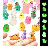 Cosyhav 60pcs Mini Resin Animals, Hybrid Night Light Resin Animals, 26 of Animal Suitable for Potted Plants, Aquarium Decor, Fairy Garden, Dollhouse Decor
