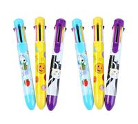 Cosyhav 6pcs 8-in-1 Cute Multicoloured Pen, Retractable Pens Multicolour for Writing, Drawing and Note Taking, Fun Multi Ink Colour Pens for Kids and Adults