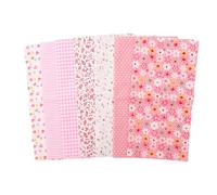 Cosyhav 7pcs 25x25cm 100% Cotton Fabric, Material for Sewing, Fabric Squares with Floral Patterns for DIY Crafts, Quilting, Sewing(Pink Series)