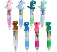 Cosyhav 8pcs 4 Colour Pen, Cute Dinosaurs 4 Colour Pens All In One, Mini Multicoloured Pen Suitable for Kids