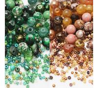 Cosyhav Beads for Bracelet Making,Grass Green and Brown Bracelet Beads,Bead for Jewelry Making,Such as Bracelets, Necklaces, Earrings