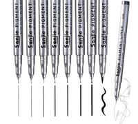 Cosyhav Fineliner Pens Set of 9, Fine Liner Pens Black for Drawing, Sketching, Illustration, Journaling and Technical Writing, Waterproof Micro Line Art Pen in Various Sizes for Artists and Students