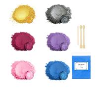 Cosyhav Mica Powder,6 Colours x 10 g Mica Powder for Epoxy Resin,Pearlescent Resin Pigment,Suitable for Soap Color, Candle Color, Cosmetics, Nail Polish, Bath Ball,Slime