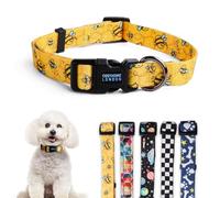 Cosyhome london Dog Collar With Colourful Bee Patterns, Adjustable Durable Pet Collars for Small Medium Large Dogs (bumblebees, s)