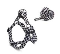 Cosyhome London Dog Harness Leash Set, Breathable,Adjustable,Dog Lead and Harness No Pull Small Medium Large dog(black and white grids, M)