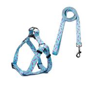 Cosyhome London Dog Harness Leash Set, Breathable,Adjustable,Dog Lead and Harness No Pull Small Medium Large dog(blue chips, M)