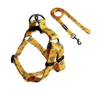 Cosyhome London Dog Harness Leash Set, Breathable,Adjustable,Dog Lead and Harness No Pull Small Medium Large dog (yellow bees, M)