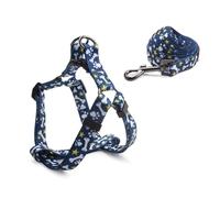 Cosyhome London Dog Harness Leash Set, Breathable,Adjustable,Dog Lead and Harness No Pull Small Medium Large dog(blue bone, S)