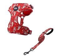 COSYHOME LONDON Dog Harness No Pull Pet Harness, Adjustable Dog Vest for Easy Walking, Breathable soft cotton Material for Small Medium Breed Dogs (M, Red dogs)