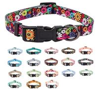 COSYHOMELONDON Dog Collar for Small Dogs, Cute Small Medium Large Dog Pet Collar, with Patterns, Soft Adjustable for Boy Girl Female Male Puppy Dog Collar (Floral B, s)