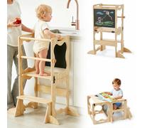 COSYLAND 3-in-1 Toddler Standing Tower with Anti-Drop Safety Rail