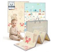 COSYLAND Baby Play Mat - 71x59 Inches Extra Large Crawling Mat with Soft Thick Foam - Lovely Cartoon Pattern Foldable Reversible Floor Playmat - Waterproof Activity Mat for Infants and Toddlers