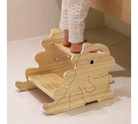 COSYLAND Dinosaur Shaped 2 Step Stool for Kids - Height Adjustable Non-Slip Toddler Stepping Stool for Bathroom Sink Kitchen, Bedroom & Potty Training