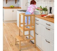 COSYLAND Kitchen Nursery Step Stool for Kids - A-shaped Solid Standing Tower for