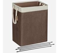 COSYLAND Large Laundry Basket, 52 x 42 x 34 cm, Beige + Brown