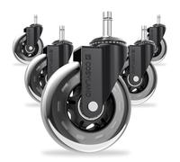 COSYLAND Office Chair Wheels Replacement For All Floors - 10x22mm Rubber Wheels For Office Chair Set Of 5 - Smooth & Silent Desk Chair Rollers (For 1KEA)