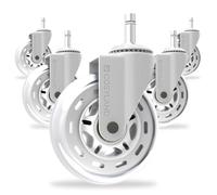 COSYLAND Office Chair Wheels - Set of 5 Replacement Rubber Rollers - Universal Fit Heavy-Duty Castors, Noise Free, Fits for IKEA Chairs, for All Floors (White)