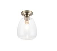 Cosylyte Buxton Bathroom Classic Bubble Glass Ceiling Light - Antique Brass Base, IP44, 18x18x25cm, 1xE27. Max. 15W LED (Bulb not Included)