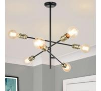 COSYLYTE Charlton 6 Light Adjustable Arm Ceiling Light - Matt Black
