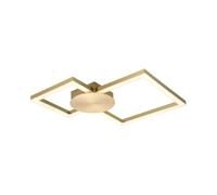 Cosylyte Miles Bathroom Double Square Integrated LED Ceiling Light Modern Flush Mount Ceiling Light, Brushed Brass, IP44, 3000K Neutral White, 2800lm, 44 × 44 × 5 cm, Energy Class E