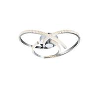 Cosylyte Moora 3 LED Ceiling Light, Modern Flush Ceiling Light for Living Room & Bedroom, Chrome Curved Beaded Design, 3-Step Dimmable, 3000K, 2600lm