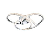 Cosylyte Moora 3 Light Built-in, Integrated LED, Modern, Curved Beaded Ceiling Light - Chrome, 45x45x13cm, 3 Step dimming, 3,000K Neutral White, 2,600lm