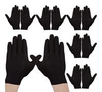 Cosymate 12Pcs Black Cotton Gloves Inspection Gloves Soft Moisturizing Gloves Safety Work Gloves, Thickened Cotton Made Skin Friendly Gloves for Jewelry Inspection, Archival Cleaning, Dry Hands