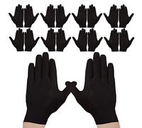 Cosymate 18Pcs Black Cotton Gloves - Soft Moisturizing Safety Work Gloves for Jewelry Inspection, Archival Cleaning, Dry Hands