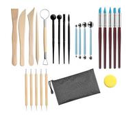 Cosymate 25PCS Clay Sculpting Tools Set for Kids, Beginners - Ball Stylus Dotting, Pottery, Modeling, Carving, Engraving, Shaping Tools with Storage Bag for DIY Crafts and Art Projects