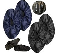 Cosymate Shoe Covers Anti Slip Overshoes Reusable - Black and Navy Blue, Dust-proof, Non-slip, Washable, Premium Shoe Protectors, Keep your Shoes, Carpets, Floors, Boots Clean, 2 Pairs