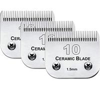 Cosyonall 3Pack 10 Blade Dog Grooming Clipper Replacement Blades Compatible with Andis/Wahl/Oster Dog Clippers,Detachable Ceramic Blade & Stainless Steel Blade