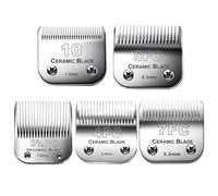 Cosyonall 5PACK Dog Grooming Clipper Replacement Blades Compatible with Andis Pet Clipper/Oster A5/Wahl KM Series Dog Clipper with Ceramic Blade & Stainless Steel Blade (#10+5FC+7FC+3FC+4FC)